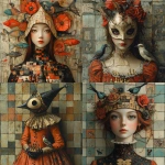**A full-length picture of a woman with chess, mask multicolor, fish, bird, painting by Naoto Hattori, Didier Lourenço, Kelly McKernan and Hieronymus Bosch --quality 2 --stylize 750 --v 6.1** - <@1051616081585905745> (relaxed)
-# Create, explore, and organize on [midjourney.com](<https://midjourney.com/imagine?from_discord=1>)