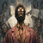 **Ernie Barnes art at Christmas, reading the Urantia Book, 8k, --chaos 99 --ar 8:5 --exp 50 --stylize 750 --v 7.0** - Image #4 <@843177938186797076>