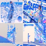 **2026-01-17 wide shot of sartorial menswear magazine cover masthead in graffiti style of the word "GRAFFITI!!!" Featuring handsome king albeit GRAFFITI design on a dior high collar coat, minimal hirsute male figure, film grain --ar 8:5 --sref 6139537108 1048456021 --stylize 333 --niji 7** - <@1121310536559243315> (relaxed)