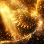 **Divine golden light rays descending from heaven onto floating elemental symbols (fire flame, water droplet, air swirl, earth crystal), angelic wings in background, warm amber and gold color palette, hyper-realistic spiritual energy, cinematic photography --v 6.0 --ar 79:59** - Image #3 <@900787127892180992>