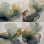 **<https://s.mj.run/76nQsCFJXrs> <https://s.mj.run/IAncUHal7b4> layered abstract background with realistic barn owl in the meadow --ar 3:4** - Remix (Strong) by <@1174607986799423548> (fast)