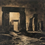 **an huge, divine megalithic stone structure positioned in a circle, like Stonehenge, reaching toward the sky, divine light, monochrome, burnt sienna, damaged Anthotype print, scratched, dynamic movement --ar 3:4 --v 6.0 --s 250** - Image #3 <@1089203343378878556>