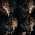 **aggressive wolf with intimidating eyes showing his teeth, dramatically lit , hyper realistic qualities, unreal engine,** - Variations (Strong) by <@973572765686829076> (fast, stealth)