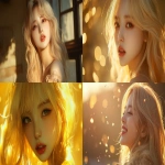 **Blond hair korean young women, gold, happy, pretty, cute --v 6.1 --ar 16:9** - <@1136199270224117860> (fast)