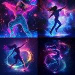 **a girl dancing, space background, neon colors accentuating the features --v 6.1 --s 50** - <@699706172105556009> (fast)