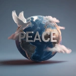 **Fantastic looking world globe with the word PEACE. Peacebird flying. Sharp image high resolution and quality** - Image #3 <@1183639246804889600>
