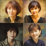 **Ms. Kikuko Matsushita, a Japanese woman in her early 60s. Her hair is short for a woman, brown with evenly trimmed bangs. She has a sharp, intense gaze, yet her eyes soften into a gentle, bittersweet smile. She has a very slender build but is short in stature. A youthful portrait overflowing with smiles. Oil painting style.** - <@1105655477741813870> (fast)