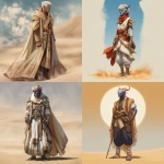 **an adult earth genasi male, wearing regal desert attire, full body, desert background, fantasy style** - <@737863935038062634> (fast)