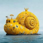 **a yellow navy ammonite amanita submarine down the sea --v 7.0 --raw** - Image #2 <@1071135204846096475>