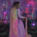 **Rapunzel fairytale told in kaleidochromic tones --sref 7337 696968 73 --sv 4 --ar 4:5 --p ht8lvr3** - Image #1 <@948741381743083580>