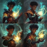 **a brown skinned elf warlock boy doing magic** - Variations (Strong) by <@784252075265490974> (fast)