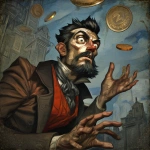 **a man catching coins in a numismatic madness --sref <https://s.mj.run/kKRWWBM5fkc> --v 7.0 --raw** - Image #2 <@1071135204846096475>