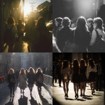 **sunlight coming through and a group of girls walking together, maybe from the back these ladies are professional and get along very well, not focus on faces** - <@1252063252683296788> (fast)