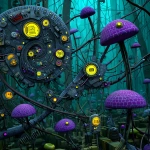 **Ammonite Amanita Circuitry, SciFi, psychedelic, blacklight, abstract --s 600 --c 30 --p vny9b7c** - Image #2 <@1071135204846096475>