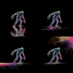 **scifi comic book style, alien ghost sludge monster, translucent, colorful, full body, classic scifi, scifi comic book style** - Zoom Out by <@186377350642925568> (fast)