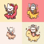 **cute medieval cat rides a diplodocus into battle --ar 3:2 --profile yeqiw29** - <@937851746712186921> (relaxed)