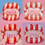 **Red and white striped toothpaste spelling "smile" --ar 5:3 --raw --sref 3856636652 --profile npyoir9 g14gtwo dq3odi1 bk3p5pt --s 200 --v 7.0** - Variations (Strong) by <@1209615304372658177> (fast)