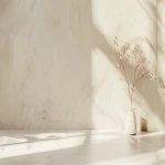 **minimal luxury background for medical spa website CTA section, soft off-white beige tone close to hex #F9F6F0, subtle plaster texture, smooth and calm surface, gentle natural light --ar 16:9 --v 6.0 --raw** - Image #1 <@1114431238162358284>