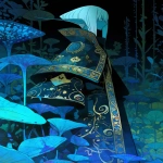 **A vibrant anthropomorphic scyphozoa, pale blue translucent skin tone, graphic novel cover, line art style, tentacle aesthetics, jelly nucleus, dark background, Kawacy, Tetsuya Nomura --p 552yful --s 300 --ar 2:3 --niji 6** - Image #4 <@586811044496932899>