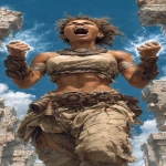 **The Zulu priestess stands among the ancient ruins. Ebony skin and natural hair. Her fingertips crackle with lightning as she summons the powers of the gods. Muscles visibly strained, it is almost more than she can bear, but she is determined. Though her teeth are gritted, her expression is resolute. --ar 1:2 --s 750** - Image #2 <@344228814332887040>