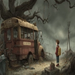 **award winning scene from the horror movie called "the children's book illustration" --ar 16:9 --v 7.0** - Image #1 <@1135636698060038216>