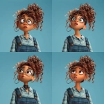**cartoon character, female, black skinned, pixar artstyle --v 7.0** - Variations (Region) by <@798906196995997708> (relaxed)