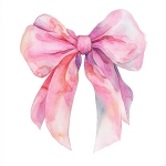 **clipart illustration of a pink coquette bow in whimsical watercolor, pastel pink, isolated on a white background --v 6.1** - Image #4 <@886762280631558156>