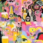 **Packaging design for "Utopian Toast", a collaboration beer between Utopian Brewing and Toast Ale. The beer is known for its rich flavour. Abstract illustration using a limited colour palette --ar 5:6 --raw --sref 527794733 <https://s.mj.run/UemyhgrpL8E> --p yef8s2m e71nq4z --s 50 --v 7.0** - <@1209615304372658177> (relaxed)
