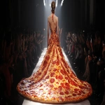 **pizza dress on the runway, melted cheese getting all over the catwalk because it's actually a real pizza, embarrasing --ar 17:9** - Image #4 <@1162638866449190924>