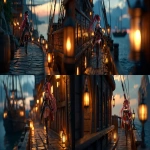 **full body anime-style pirate idol girl inspired by Houshou Marine from Hololive, walking gracefully along the edge of a pirate ship deck while singing, eyes looking toward the distant horizon, crimson twin tails moving in the wind, detailed pirate costume, cinematic lighting with soft lantern glow, highly detailed anime artwork --v 7.0 --ar 16:9 --oref <https://s.mj.run/jlFWf63AZNQ> --ow 400** - <@1112784568303497357> (turbo)
-# Create, explore, and organize on [midjourney.com](<https://midjourney.com/imagine?from_discord=1>)