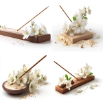 **Single incense stick in a modern stand, surrounded surrounded by white champak flowers and sandalwood isolated on white background, photorealistic, high detail --ar 4:3 --v 7.0 --raw** - <@1350154422424043543> (fast)
-# Create, explore, and organize on [midjourney.com](<https://midjourney.com/imagine?from_discord=1>)