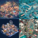 **illustration of christmas carnival zone** - <@1250382934779887619> (fast)