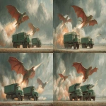 **The greatest winged leviathans destroying Sydney with nuclear explosive warheads mounted on 21,000 kiloton multiple rocket launcher trucks Harlem renaissance --ar 7:3 --v 7.0** - Variations (Strong) by <@234196445576691713> (fast)