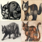 **josé clemente orozco style drawing of Tortie cat, full body --ar 8:5** - <@409716268476923920> (fast)