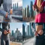 **close-up shot of woman in running clothes putting chapstick in a pocket. city background. realistic. day time. --ar 16:9** - <@1084475660803788890> (fast)