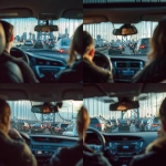 **back seat view,traffic jam,Traffic jam on the bridge,View from behind the driver.steering wheel** - Variations (Strong) by <@1080416451833384981> (fast)