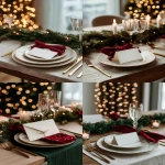 **<https://s.mj.run/CetuniwHn6M> A white mockup invitation card. Elegant festive christmas background, warm light, fairy light bokeh, linen tablecloth, elegant and natural holiday aesthetic. red napkins. Red, deep green, beige color palette. Elegant Christmas --ar 3:4 --v 7.0** - <@1038768977310121984> (fast)