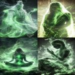 **Behold The Sacred Aventurine One, green glowing mist, spiritual --ar 9:16 --style raw --p 75s6eit** - <@1054482006731395092> (fast)