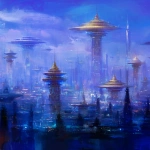 **A concept art of a futuristic cityscape, inspired by the style of Star Wars and Chinese mythology, incorporating Chinese motifs. 🌆 --chaos 10 --exp 100 --stylize 0** - Image #1 <@1453821559323230336>
