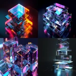 **futuristic transparent layered 3D structure, stacked glass modules, clean geometric forms, iridescent prism light reflections, minimal glowing elements inside each layer, fintech metaphor, trust and transparency concept, high contrast, dark background, centered composition, ultra-sharp render, no UI, 16:9, 4k --ar 16:9 --v 6.0 --raw** - <@1321055388543483937> (fast)