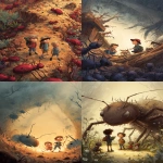 **children's book illustration feeaturing anthill adventures --ar 2:3** - <@1202719359680774145> (fast)