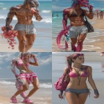 **dragonfruitdragon woman, tall, athletic, muscular, enjoying a day at the beach, --chaos 30 --ar 5:8 --profile vimfls9 --stylize 1000 --v 7.0** - <@402925052540223490> (relaxed)