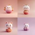 **a cute cosmonautumnal mangosteen cat, minimalist 3D illustration soft gradients --profile aabz69z --v 7.0** - <@937851746712186921> (relaxed)