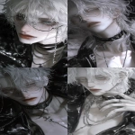 **Peerless beautiful man, male, short white hair, cold and handsome, delicate, black leather coat, wearing a black thin necklace around his neck, and wearing half rimmed glasses frames UHD, BJD, realistic, high quality, long eyelashes, glamorous facial features, M shaped lips, tear s, melancholy, infralip s, soft light, movie lighting --p spr1pcg --ar 9:16 --stylize 1000 --niji 6 --relax --raw** - <@1384018012746809385> (relaxed)