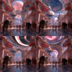 **a fantasy world full of color and light, like heaven and earth where all human beings and animals get along and are in unity with themselves and god, angels flying in the sky, futuristic, hyper realistic --v 7.0** - Variations (Region) by <@790739750008127498> (fast)