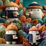 **cute ghost with a beanie hat holding an iced coffee, surrounded by call leaves, 3D embossed wool felt artwork and design, fall leaves background --ar 9:16 --stylize 750** - <@409716268476923920> (fast)
-# Create, explore, and organize on [midjourney.com](<https://midjourney.com/imagine?from_discord=1>)