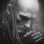 **black and white photograph / of a ripped alien man / infused with massive biomechanical tendrils / etched with intricate textures / heavy industrial aesthetics / dark futuristic fantasycore / eerie / foreboding / grainy / gritty / grungy / macabre / menacing / mysterious / ominous / phantasmagorical / strange / uncanny** - Image #2 <@1080572898269466724>