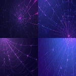 **minimal flat illustration, black spiderweb stretching across a dark void, faint glowing purple highlights on the strands, subtle eerie lighting, mostly black with soft purple accents, spooky and minimal, loop animation friendly --niji 6 --ar 16:9** - <@257221362568003584> (relaxed)