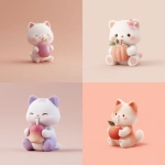 **a cute cosmonautumnal cat drinking a mangosteen smoothie, minimalist 3D illustration soft gradients --profile aabz69z --v 7.0** - <@937851746712186921> (relaxed)