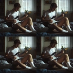 **a guy rocking his electronic guitar at home in his boxershort, he is wearing white socks and a loose white t-shirt, super realistic photo, HD --v 6.1** - Variations (Region) by <@1125339774677426227> (fast)